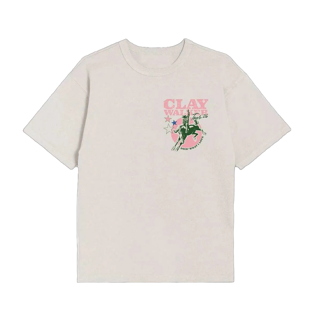 Doin' What I Love - Buckin' Bronco Tee (Pink / Green)