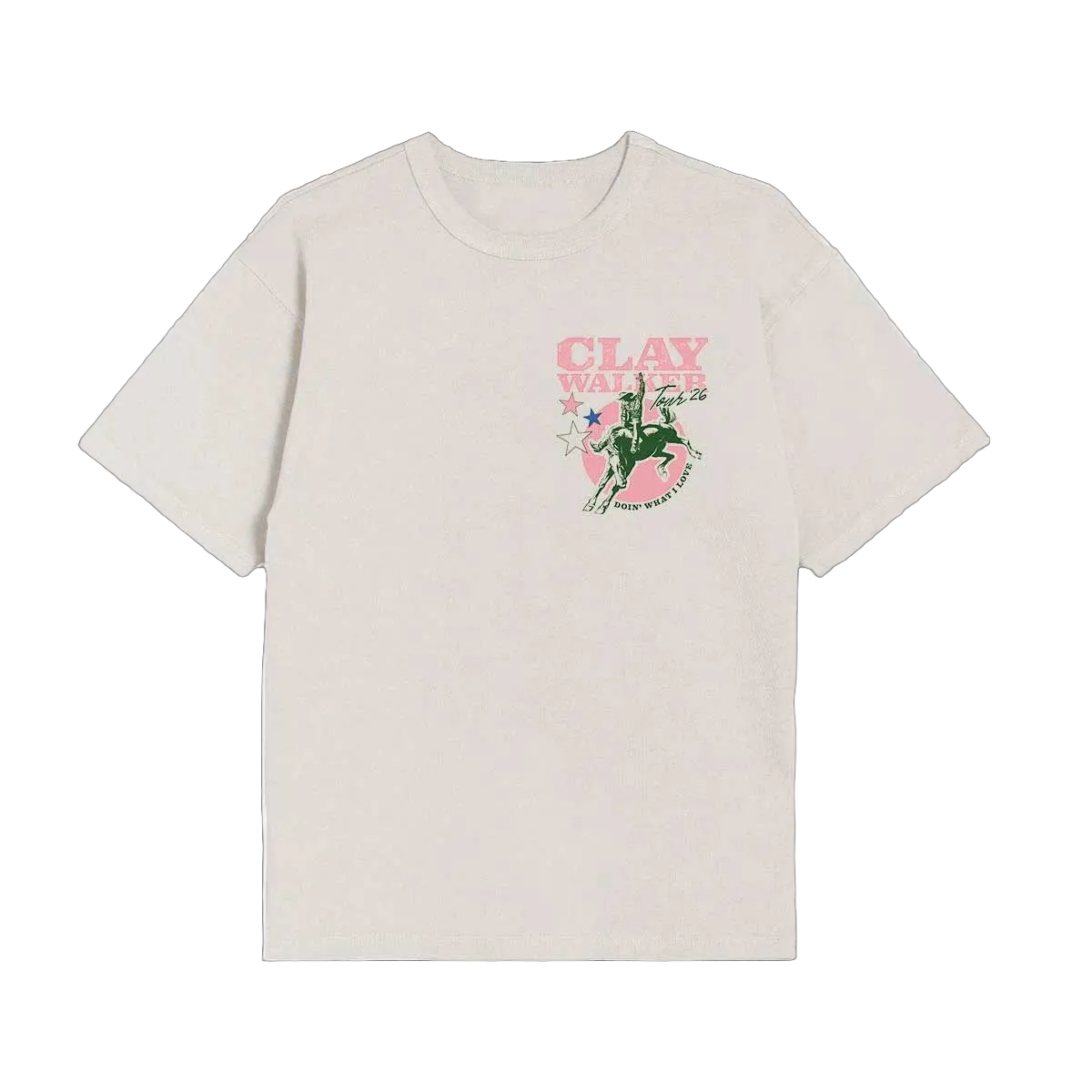 Doin' What I Love - Buckin' Bronco Tee (Pink / Green)
