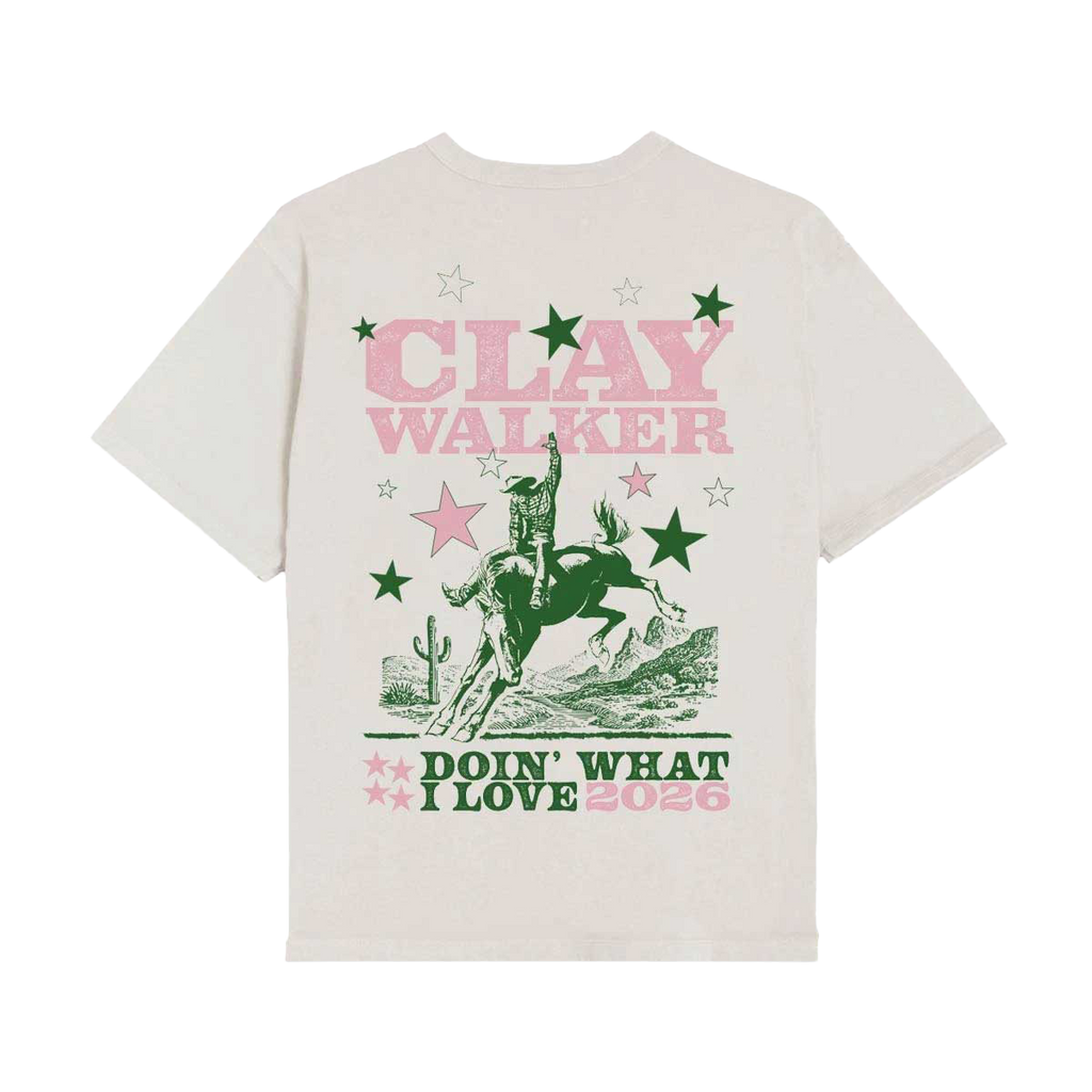 Doin' What I Love - Buckin' Bronco Tee (Pink / Green)