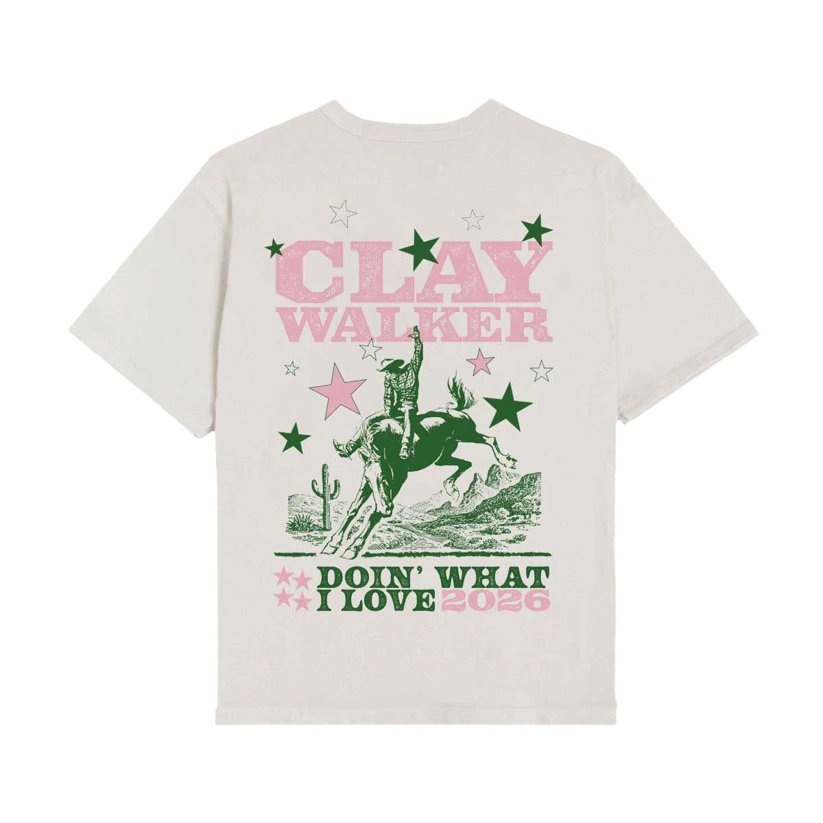 Doin' What I Love - Buckin' Bronco Tee (Pink / Green)